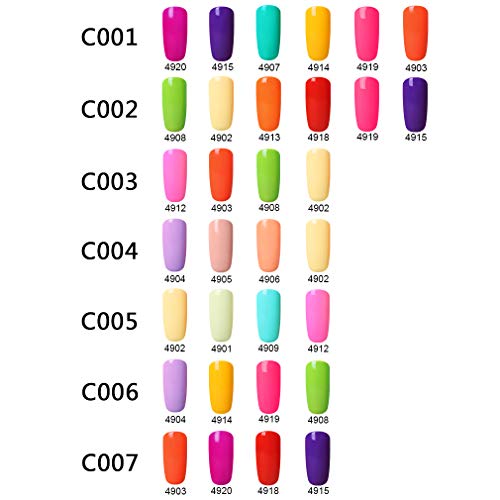 Fairyglo Esmaltes Semipermanentes en Gel UV LED, 6pcs Kit de Macarrón Esmaltes de Uñas Soak-off 8ml 001