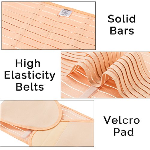 Fajas postparto,INNObeta cinturón de recuperación con soporte para la espalda, faja abdominal elástico para para aliviar el dolor,transpirable,cómoda y ajustable con doble velcro(Carne,S/M)