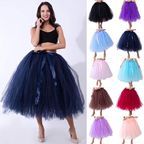 Falda de Tutu Mujer,SHOBDW Malla de Tul En Capas de Dama de Honor Mullido Regalo de La Fiesta de Bodas Traje de Baile de Princesa Falda Burbuja de Maternidad Falda(Armada)