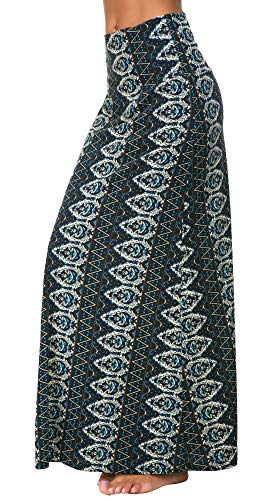 Falda Larga Maxi de Impresión de Estilo Bohemio de Las Mujeres Falda Ocasional (L, 2)