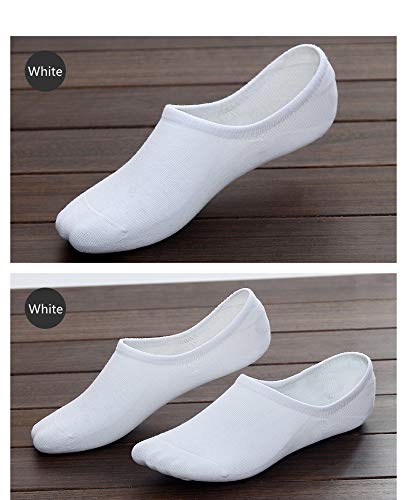 Falechay Calcetines Invisibles Tobilleros Mujer Hombre 10 pares Cortos Calcetin Blanco 43-46