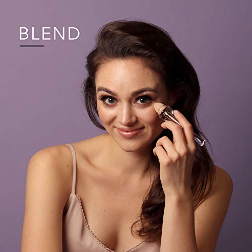 Fancii Kaya - Juego de Brochas de Maquillaje Prémium para Viaje, 3 en 1 - Pinceles para Cosméticos con Fibras Sintéticas y Tapa Portátil