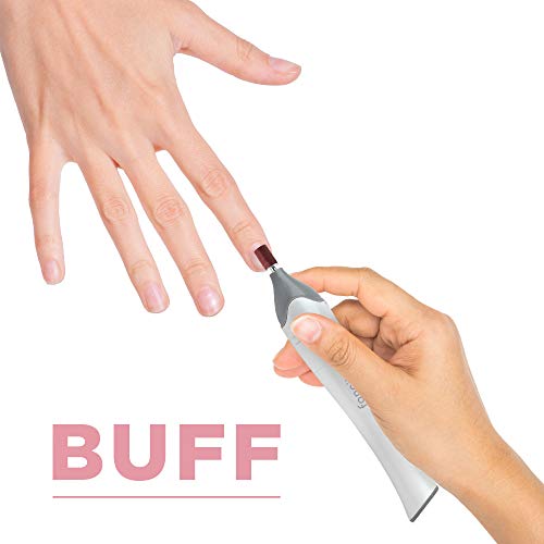 Fancii Lima de Uñas Eléctrica, Manicura y Pedicura Profesional con Secador UV - Pulidora Taladro de Uñas Inalámbrico para Uñas Naturales y Acrílicas (Gris)