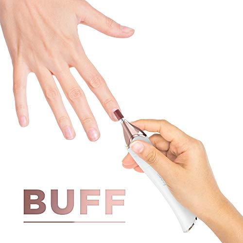 Fancii Lima de Uñas Eléctrica, Manicura y Pedicura Profesional con Secador UV - Pulidora Taladro de Uñas Inalámbrico para Uñas Naturales y Acrílicas (Dorado)