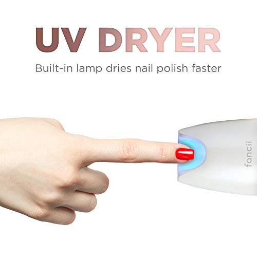 Fancii Lima de Uñas Eléctrica, Manicura y Pedicura Profesional con Secador UV - Pulidora Taladro de Uñas Inalámbrico para Uñas Naturales y Acrílicas (Dorado)
