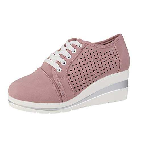 Fannyfuny Zapatos para Correr Mujer Zapatillas de Deportivo Sneakers Ligeros Zapatos Casuales de Deporte Low Top Calzado Transpirables Fitness Comodos Zapatillas de Cuña