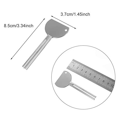fanshiontide 5 Piezas Exprimidor Pasta de Dientes Exprimidor de Tubo Squeezer Metal Exprimidor de Pasta Dental Dispenser para Crema Dental Pasta de Dientes Baño Forma de Clave Plata