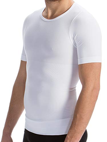 Farmacell Man 419 (Blanco, M) Camiseta Manga Corta Reductora de algodón para Hombres