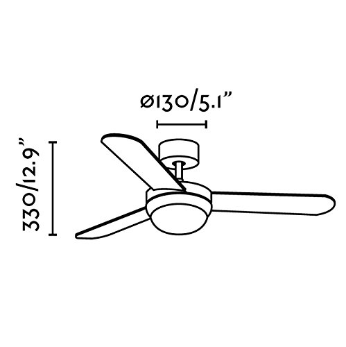 Faro Barcelona 33600 - FEROE Ventilador de techo con luz, 40W, cuerpo de acero/difusor de cristal/palas mad. arce/blanco, color blanco