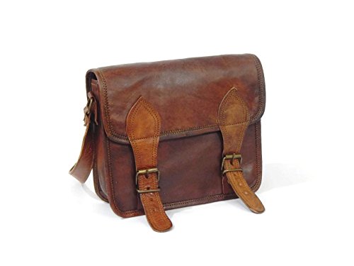 Fastyl Arnica 9 "genuina piel Cruz Cuerpo Hombro Sling bolso bandolera bolsos para iPad Tab Tablet Vintage marrón hecho a mano para mujer