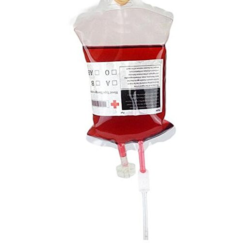Fdit Bolsa de Bebida de Sangre de PVC 380ml Bolsa de Infusión Bolsa de Sangre Bolso de Infusión Sistema de Infusión Donante de Sangre Broma Regalo Estudiante Médico (2 Pcs)