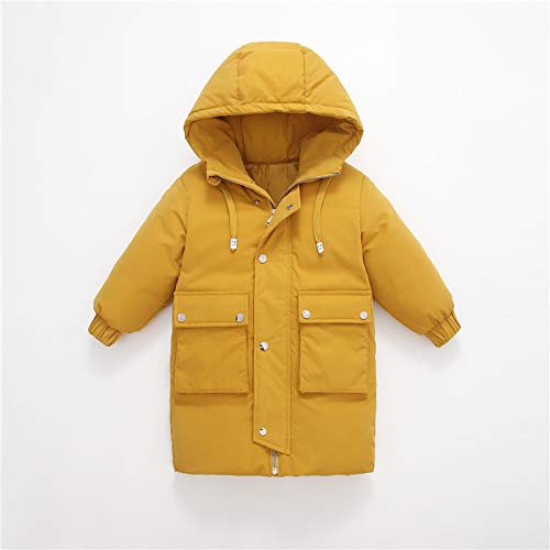 FDSAD Chaqueta Abrigada para Niños Nuevos En El Párrafo Largo Ropa para Niños Otoño E Invierno Moda Abrigo De Invierno 130Cm Amarillo Ganso
