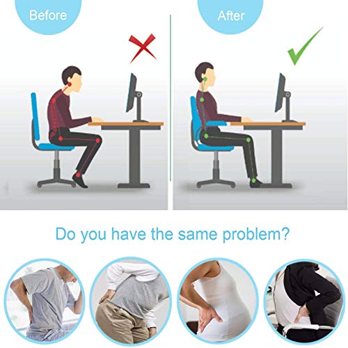 Feagar Cojin Coxis de Espuma Memoria Portátil para Silla de Oficina (Funda de Tela)