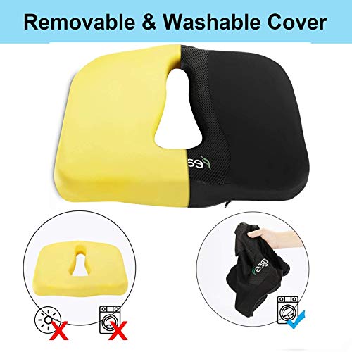 Feagar Cojin Coxis de Espuma Memoria Portátil para Silla de Oficina (Funda de Tela)