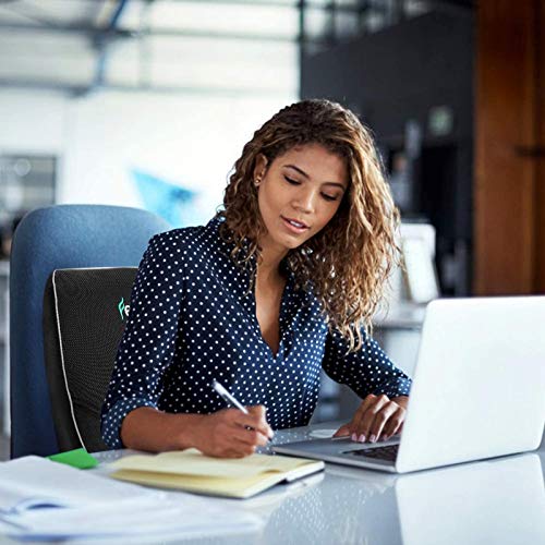 Feagar Respaldo Lumbar Silla Oficina, Cojín Lumbar y Cojín Silla, Cojín Espalda Ergonómico para Soporte Lumbar y una Postura Cómoda en la Vida Cotidiana, Negro, Tamaño Stándar