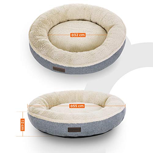 FEANDREA Sofá para Perro, Cama para Mascota, Redonda, 55 cm, GIRS PGW55G