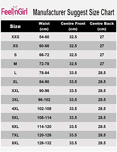 FeelinGirl Mujer Faja Moldeadora y Reductora Corsé Lumbar con Cremallera y Velcro Waist Trainer Negro M/Talla 42
