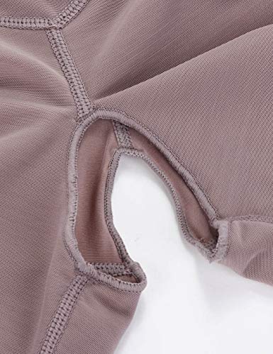 FeelinGirl Mujer Faja Reductora con Cinta Ajustable Corsé Bustier Ajustable Cremallera Shapewear Corset Waist Trainer Marrón M/Talla 36-38