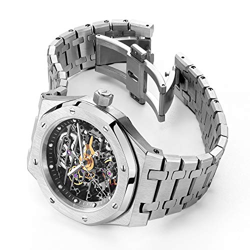 FEICE Reloj Mecánico para Hombre Reloj Mecánico Automático Deportivo Esqueleto Ø42mm FM019HOT