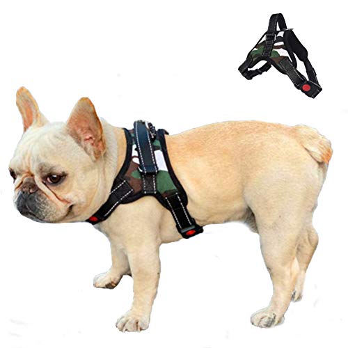 Feimax Arnés para Perro Mediano Grande Antitirones Ajustable Reflectante Arnes Pecho para Perros Pequeño Duradero Chaleco Acolchado Malla Suave Transpirable para Entrenamiento Correr (M, Camuflaje2)