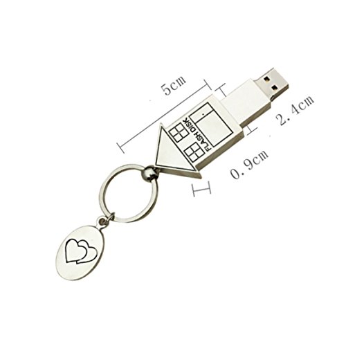 FeliSun Memoria Flash USB 3.0 16GB 32GB 64GB Metal Forma de La Casa Memoria USB Drive USB Key para PC, Televisión, Coche (16GB)