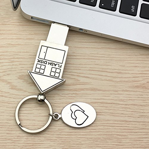 FeliSun Memoria Flash USB 3.0 16GB 32GB 64GB Metal Forma de La Casa Memoria USB Drive USB Key para PC, Televisión, Coche (16GB)