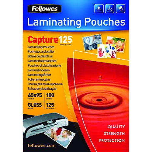 Fellowes 53067 - Pack de 100 fundas para plastificar, formato 65 x 95 mm