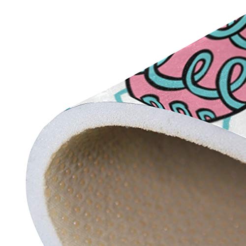 Felpudo decorativo con diseño de rayas de huevos de Pascua de 15.7 x 23.6 pulgadas, para salón, dormitorio, cocina, baño, espuma ligera