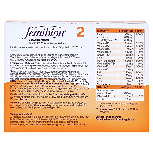 Femibion 2 Schwangerschaft Tabletten und Kapseln, 84 pzas Tabletas