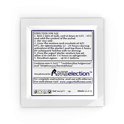 Fermento para Yogur - Paquete de 3 bolsitas cultivo liofilizado para Balkan Estilo Yogur