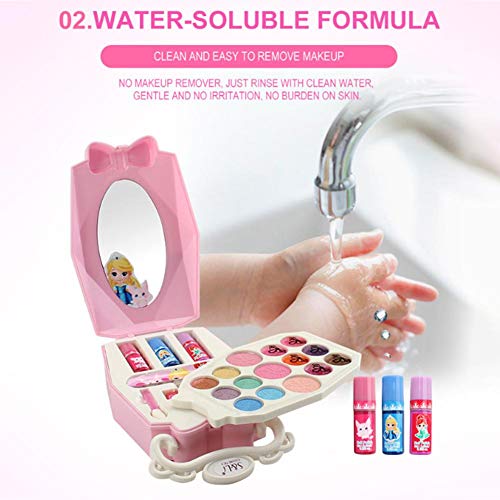 fervory Maletin Maquillaje Infantil Set De Cosméticos para Niños Maquillaje Bebé Juguetes para Niñas Juego De Imaginación para Maquillaje Kit De Juguetes Cosméticos