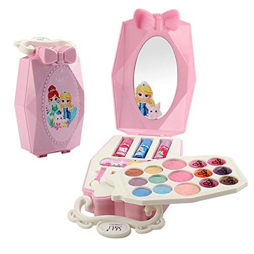 fervory Maletin Maquillaje Infantil Set De Cosméticos para Niños Maquillaje Bebé Juguetes para Niñas Juego De Imaginación para Maquillaje Kit De Juguetes Cosméticos