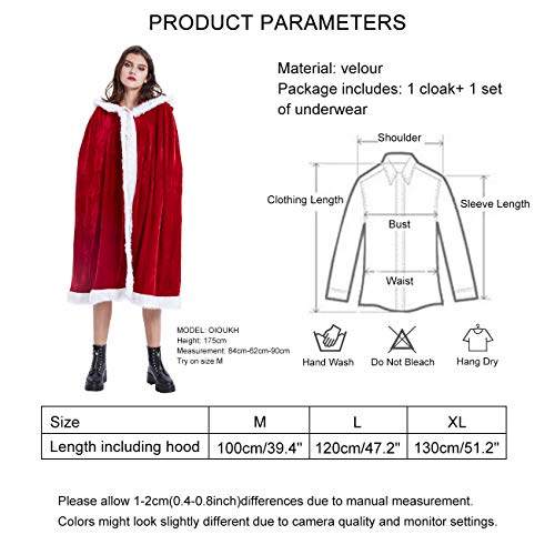 Feynman Capa de Navidad Falda Roja Ropa Disfraces de Fiesta XL