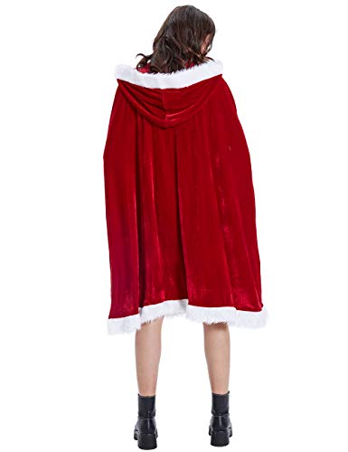Feynman Capa de Navidad Falda Roja Ropa Disfraces de Fiesta XL