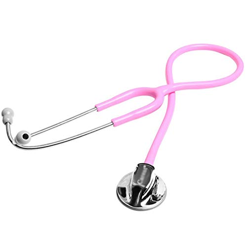 FGSJEJ Estetoscopio hogar Acero Inoxidable, Solo Auricular Portable, la Cabeza de la aleación, Tubo de Caucho de Silicona Natural, Tapones de Silicona, la Calidad de Sonido Clear