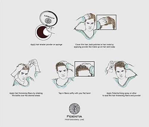 Fidentia - Fibras capilares reconstructoras y ocultador de alopecia | Dúo eficaz de Fidentia 2-en-1 | La combinación más eficaz para ocultar la pérdida del cabello