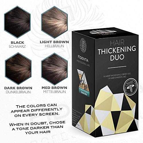 Fidentia - Fibras capilares reconstructoras y ocultador de alopecia | Dúo eficaz de Fidentia 2-en-1 | La combinación más eficaz para ocultar la pérdida del cabello