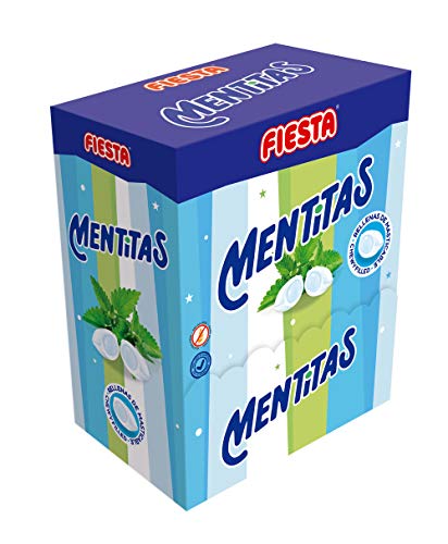 FIESTA Mentitas Caramelo Duro Sabor Menta Relleno de Caramelo Masticable - Caja de 270 unidades