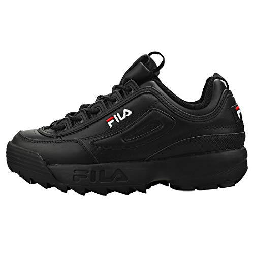 Fila Disruptor II - Zapatillas deportivas para mujer, Negro (Negro/Blanco/Rojo), 36.5 EU