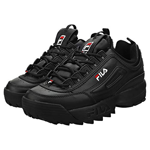 Fila Disruptor II - Zapatillas deportivas para mujer, Negro (Negro/Blanco/Rojo), 36.5 EU