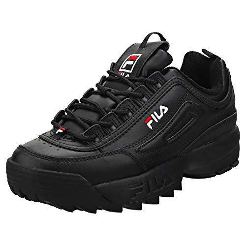 Fila Disruptor II - Zapatillas deportivas para mujer, Negro (Negro/Blanco/Rojo), 36.5 EU