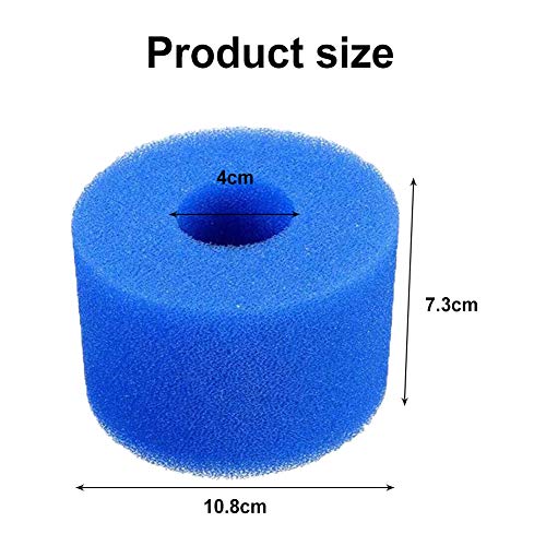 Filtro de Espuma para Piscina, 4 Cartuchos de Esponja de Filtro para Intex S1, Esponja Espumosa Esponja de Limpieza, para Hidromasaje, Piscina, SPA