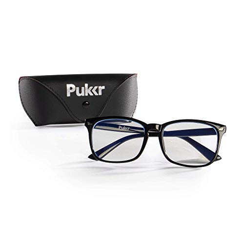Filtro de luz azul gafas de lectura | Protege los ojos de los rayos azules y UV | Reduce la fatiga ocular, dolores de cabeza y fatiga | Protección de pantalla para computadora y teléfono | Pukkr
