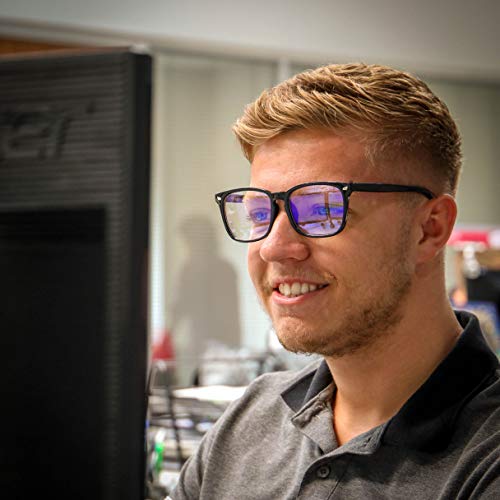 Filtro de luz azul gafas de lectura | Protege los ojos de los rayos azules y UV | Reduce la fatiga ocular, dolores de cabeza y fatiga | Protección de pantalla para computadora y teléfono | Pukkr