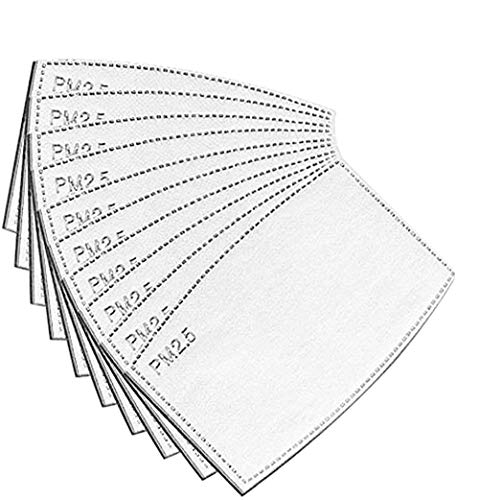 filtros PM2.5 de carbón activado con 5 capas, reemplazables, antiniebla, filtro de papel para adultos(60 unidades)