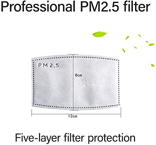 filtros PM2.5 de carbón activado con 5 capas, reemplazables, antiniebla, filtro de papel para adultos(60 unidades)