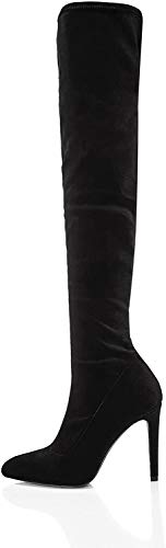 find. Botas de Tacón por Encima de la Rodilla Stretch Mujer, negro, 37