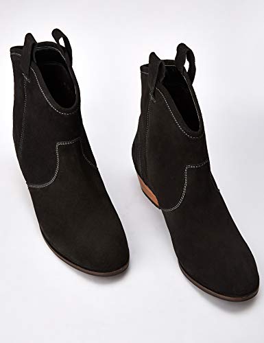 find. Pull On Leather Casual Western Botas Chelsea, Negro Black, 38 EU