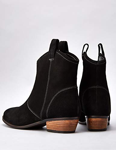 find. Pull On Leather Casual Western Botas Chelsea, Negro Black, 38 EU