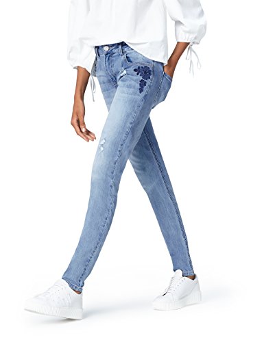 find. Vaqueros Ajustados de Tiro Medio Mujer, Azul (Denim), 28W / 32L, Label: 28W / 32L